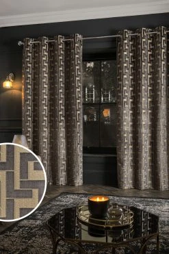 Next Collection Luxe Fretwork Heavyweight Velvet Curtains