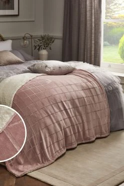 Next Cosy Sherpa Fleece Grid Throw
