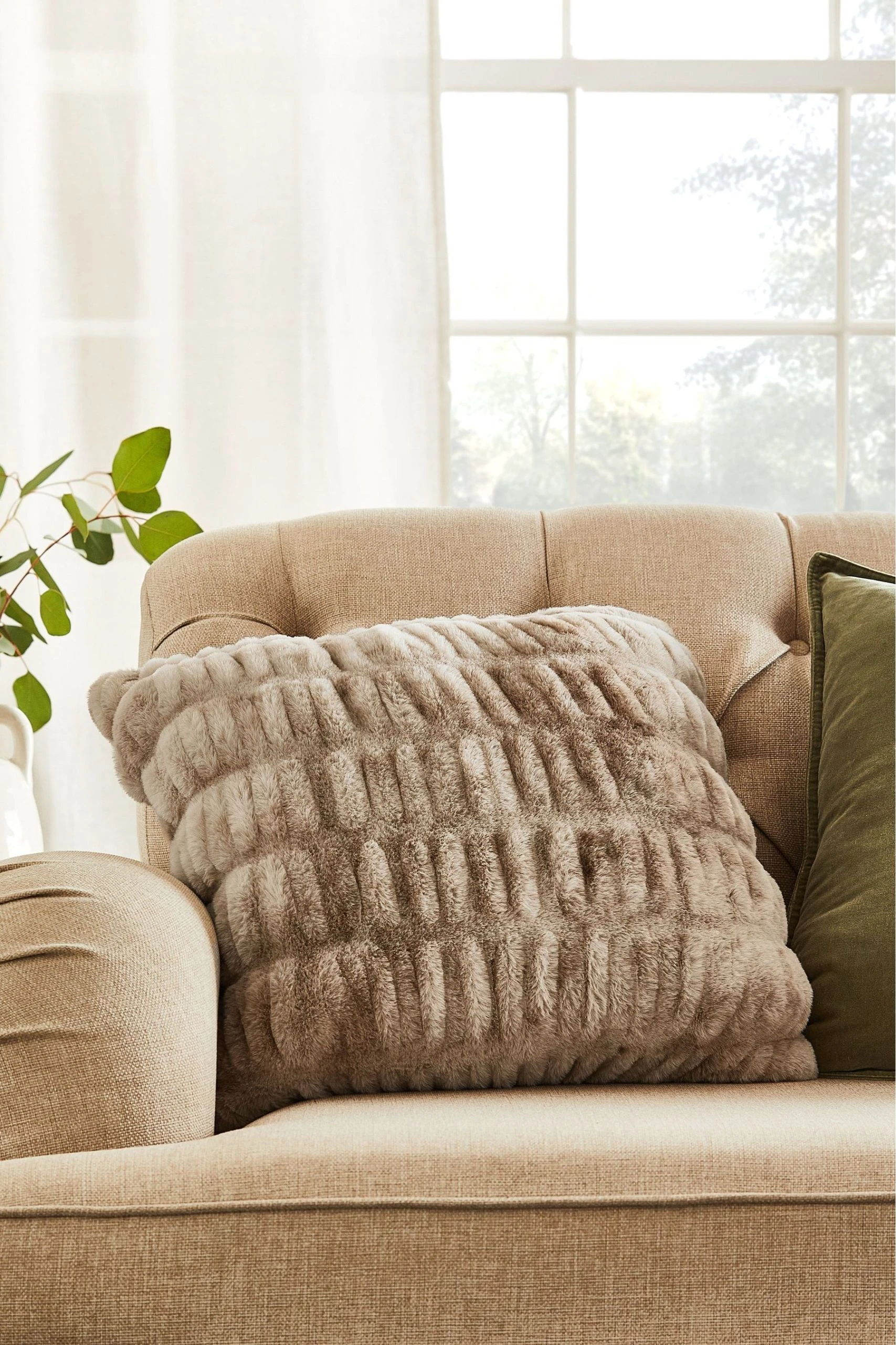 Faux Fur Ruched Cushion Next Faux Fur Ruched Cushion -Louis De Poortere Shop U16182s5 scaled