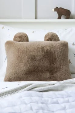 The White Company Faux Fur Bear Ear Cushion
