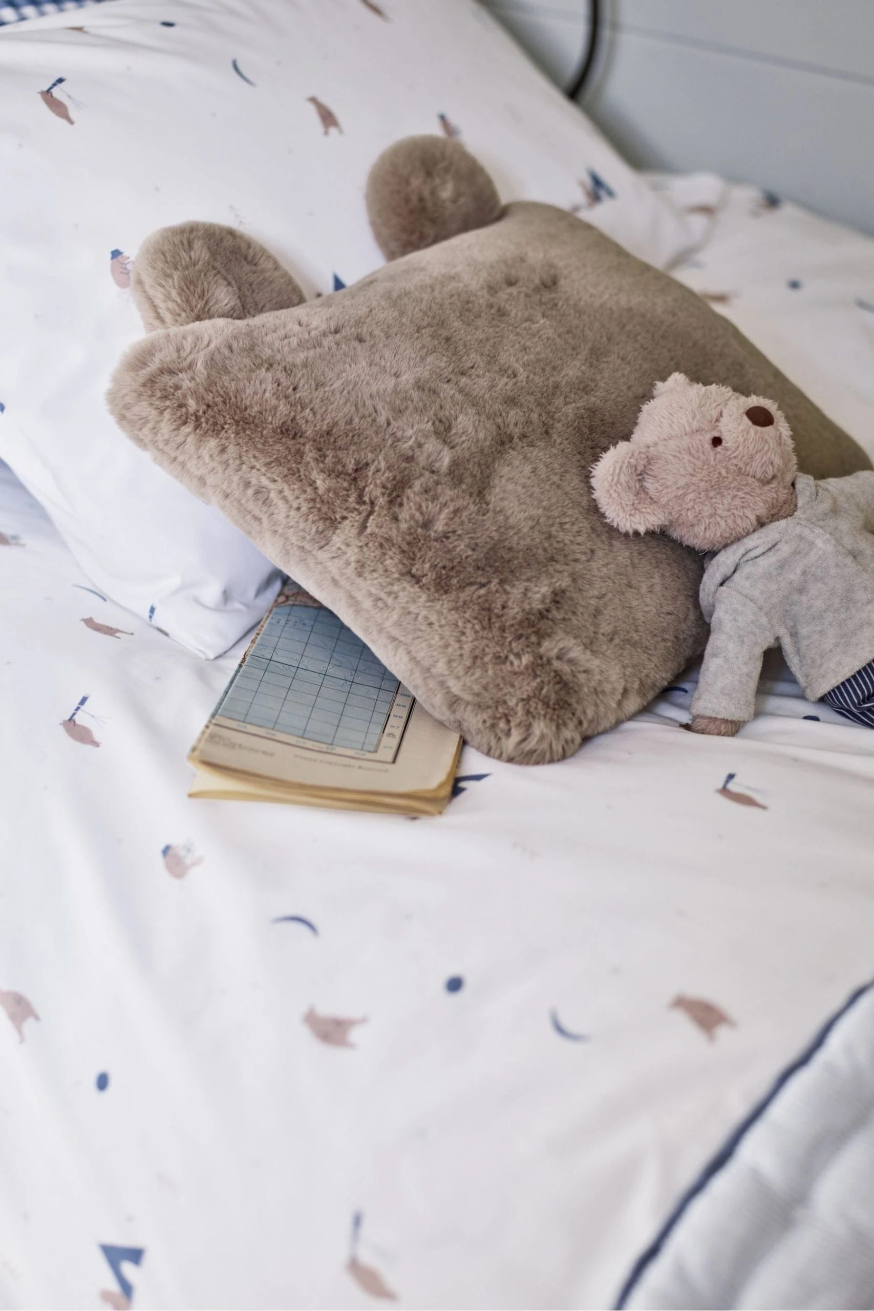 The White Company Faux Fur Bear Ear Cushion 4 The White Company Faux Fur Bear Ear Cushion - Image 2