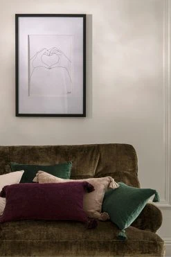 Next Soft Velour Tassel Oblong Cushion -Louis De Poortere Shop U24 301s4