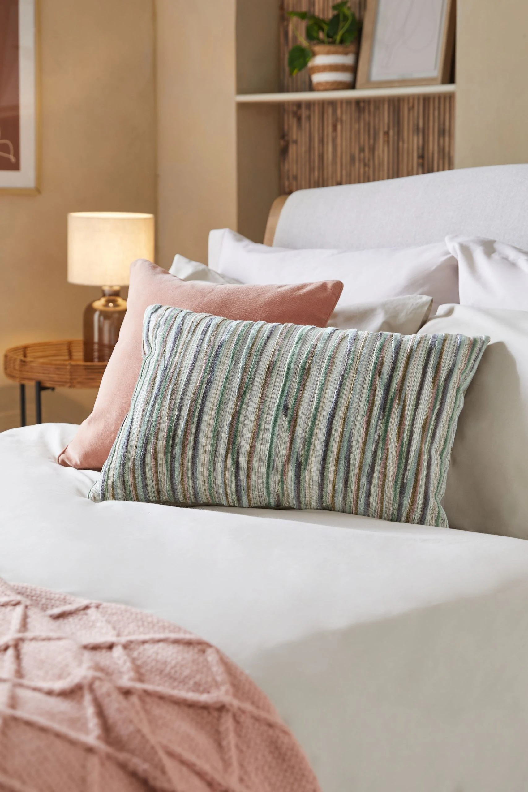 Large Oblong Pastel Stripe Cut Velvet Cushion Next Large Oblong Pastel Stripe Cut Velvet Cushion -Louis De Poortere Shop U24297s scaled