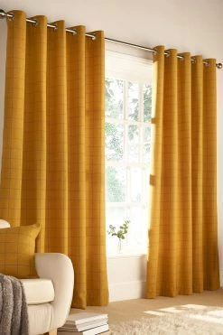 Furn Ellis Windowpane Check Eyelet Curtains Eyelet Curtains
