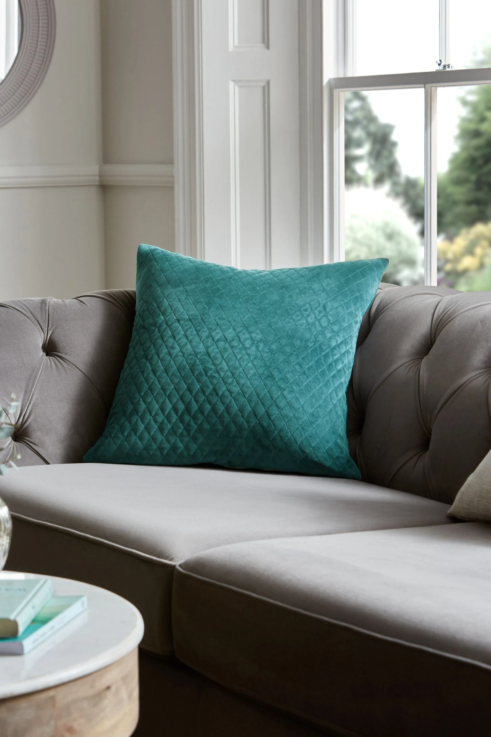 Next Velvet Quilted Hamilton Cushion 3 Next Velvet Quilted Hamilton Cushion