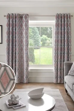 Next Collection Luxe Heavyweight Geometric Cut Velvet Curtains