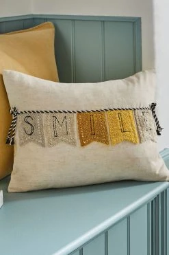 Next Textured Smile Oblong Cushion